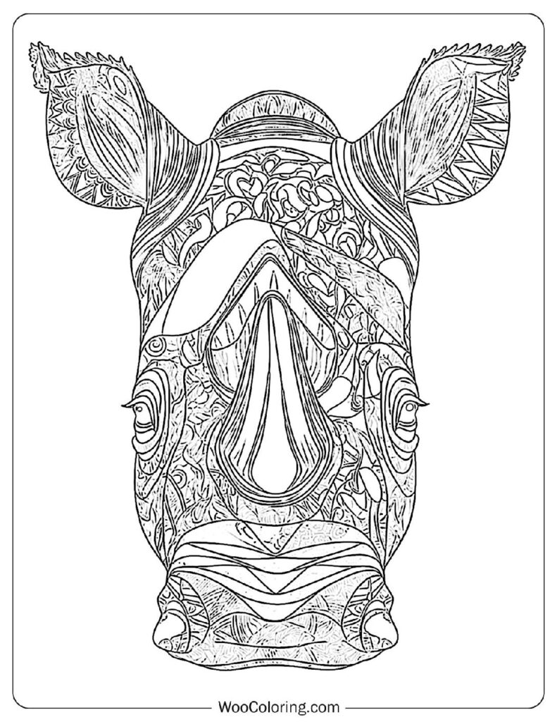 100  Rhino coloring pages  Free PDF To Print  - 31