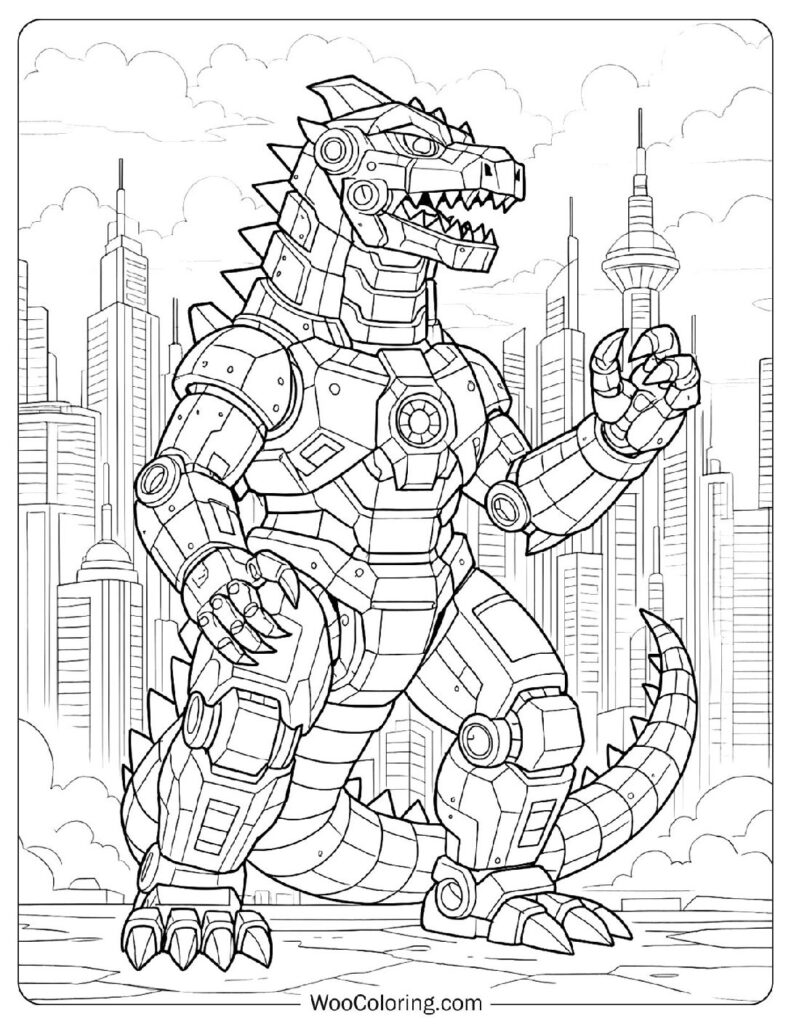 Robot Godzilla Picture Coloring Page