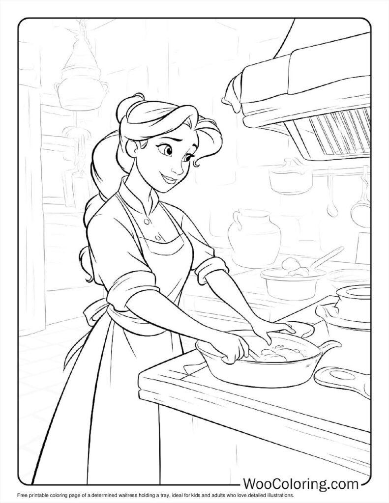 Determined waitress