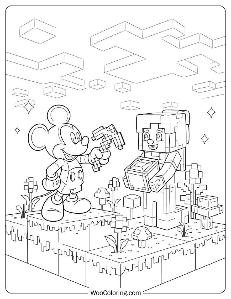 Diamond Pickaxe Gift From Mickey Mouse And Minecraft Alex