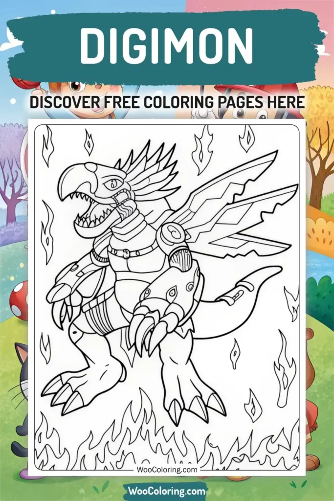 Digimon coloring pages designs from TV Show