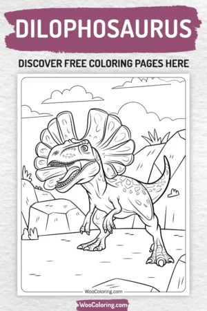 Dilophosaurus coloring pages designs for kids