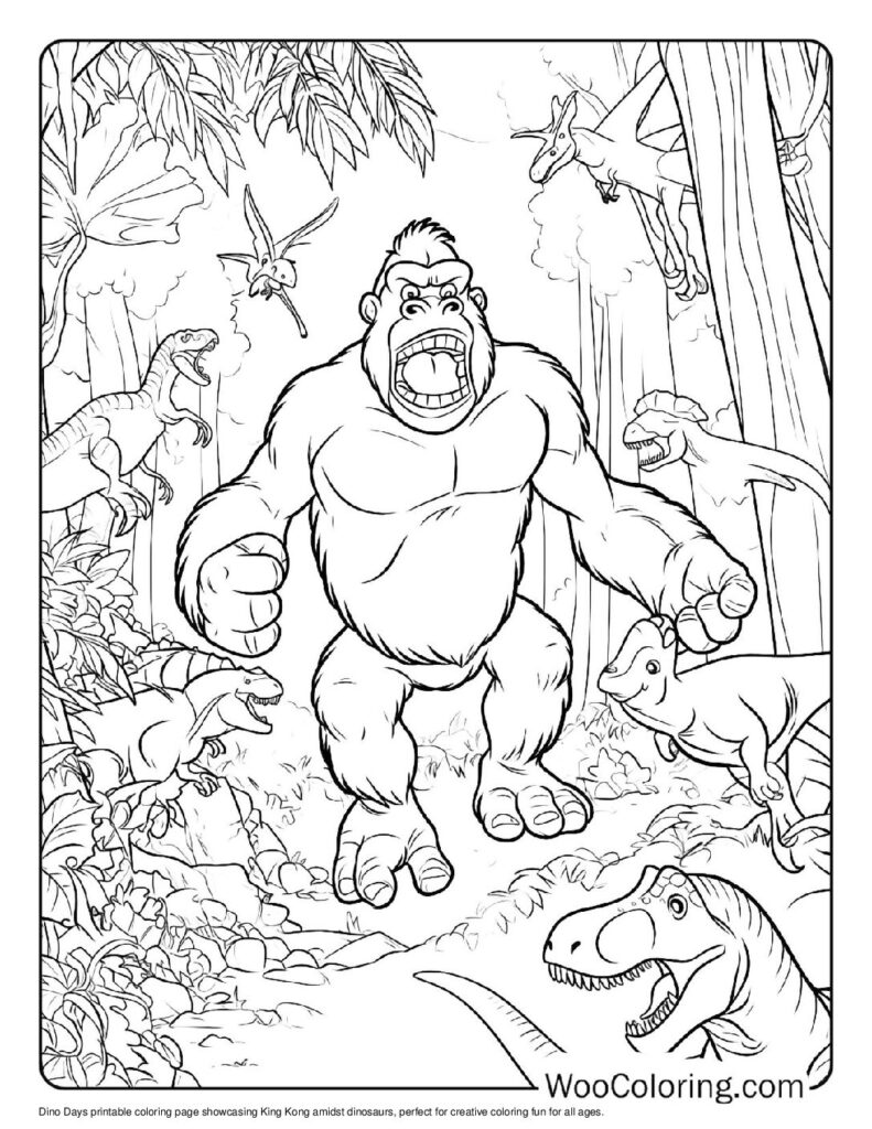 100  King Kong coloring pages  Free PDF To Print  - 42