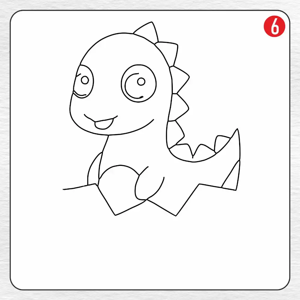Dinosaur Egg coloring page drawing step 6