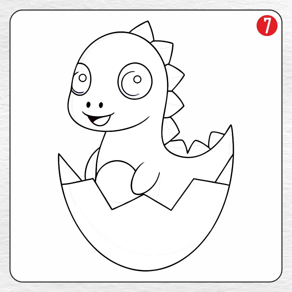 Dinosaur Egg coloring page drawing step 7