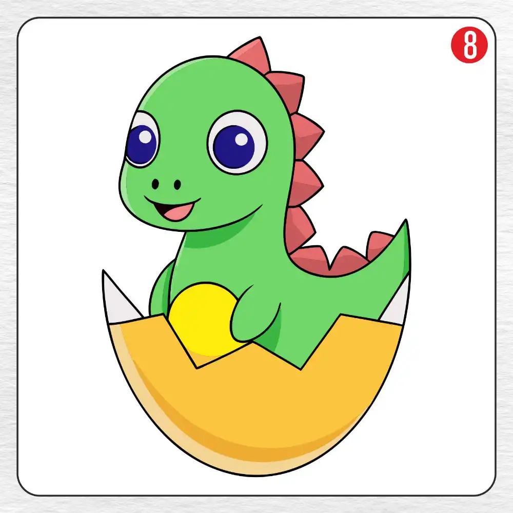 Dinosaur Egg coloring page drawing step 8