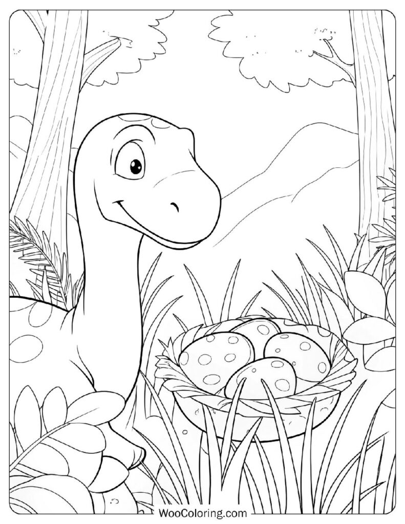 Dinosaur Eggs in the Jurassic Park Coloring For Kids