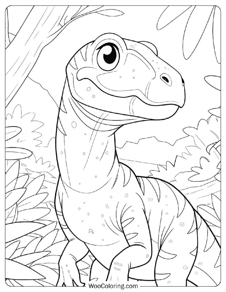 Dinosaur Kingdom’s Swift Velociraptor Coloring Sheet For Kids