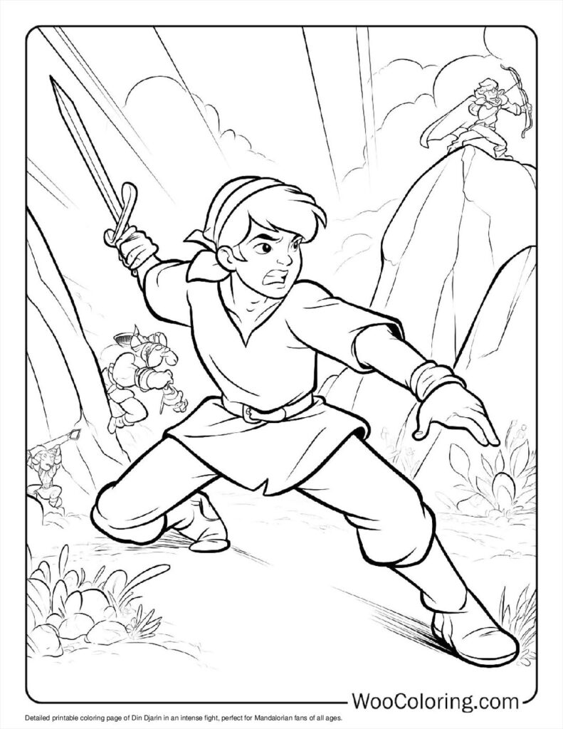 Din’s Determined Fight Coloring Page For Kids