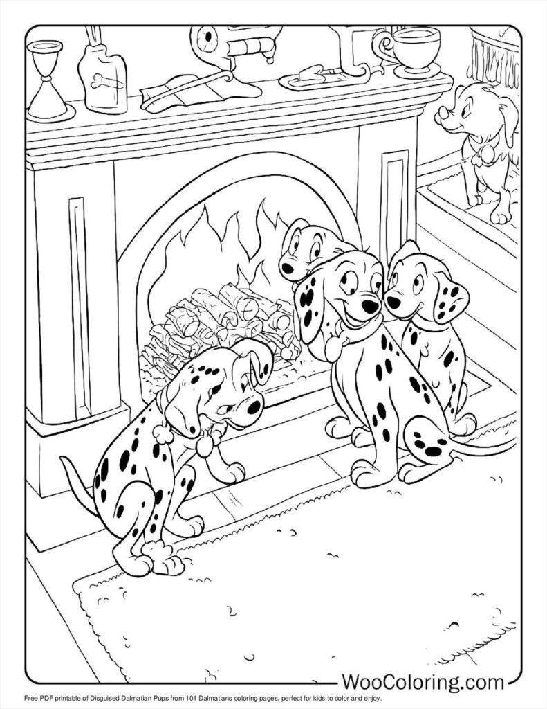 Disguised Dalmatian Pups Coloring Page