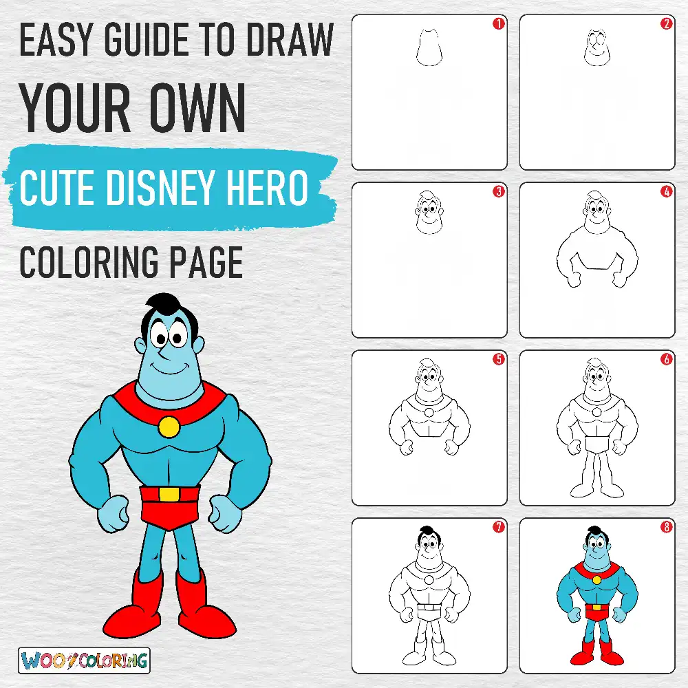 Disney coloring page drawing guide