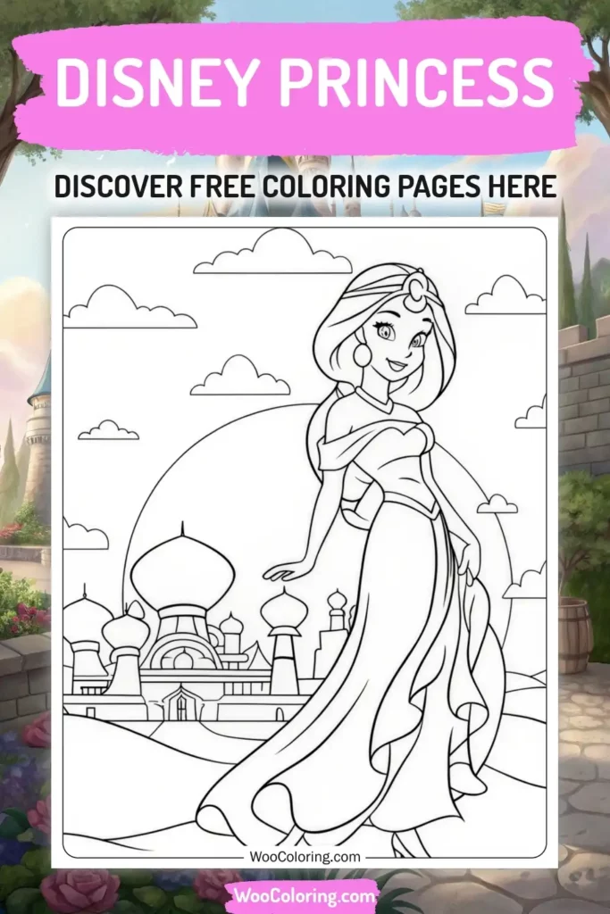 Disney Princess coloring pages designs with princess