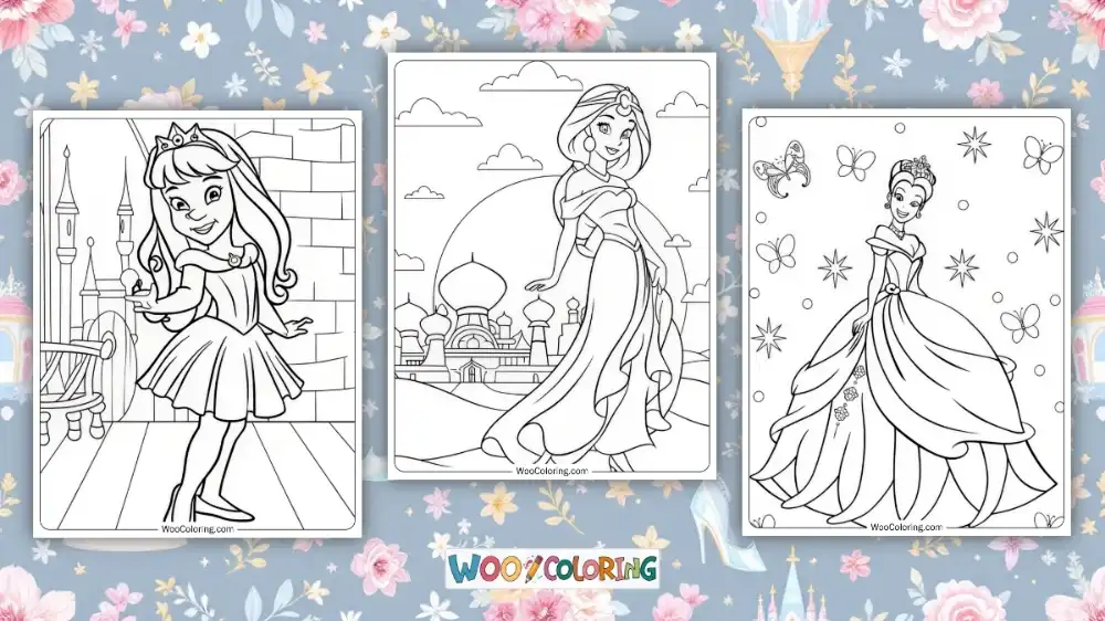 100+ Disney Princess coloring pages (Free PDF To Print) | Woo Coloring