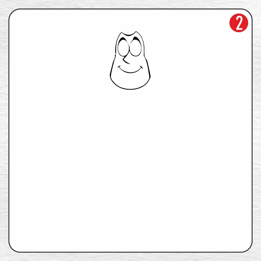 Disney coloring page drawing step 2
