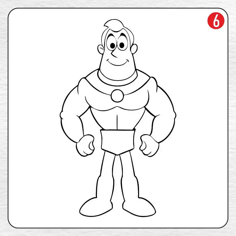Disney coloring page drawing step 6