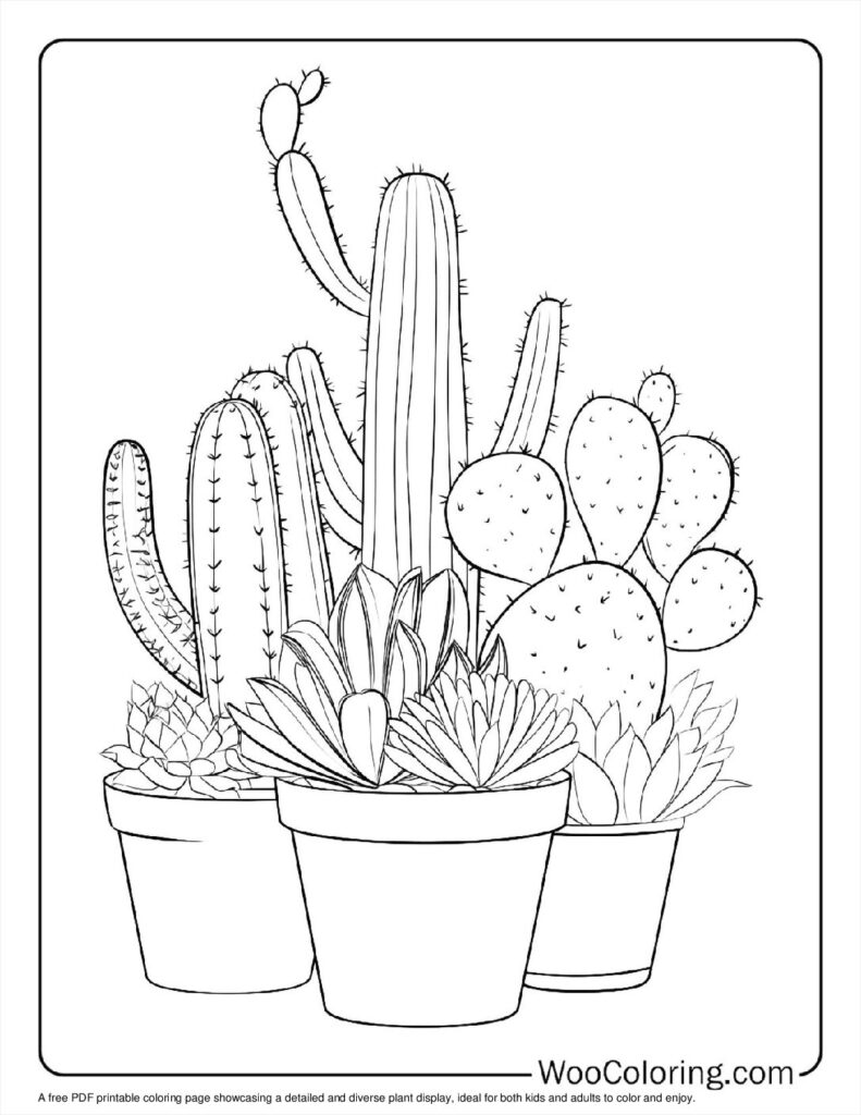 100  Cactus coloring pages  Free PDF To Print  - 22