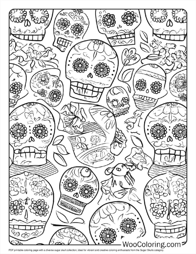 100  Sugar Skulls coloring pages  Free PDF To Print  - 96