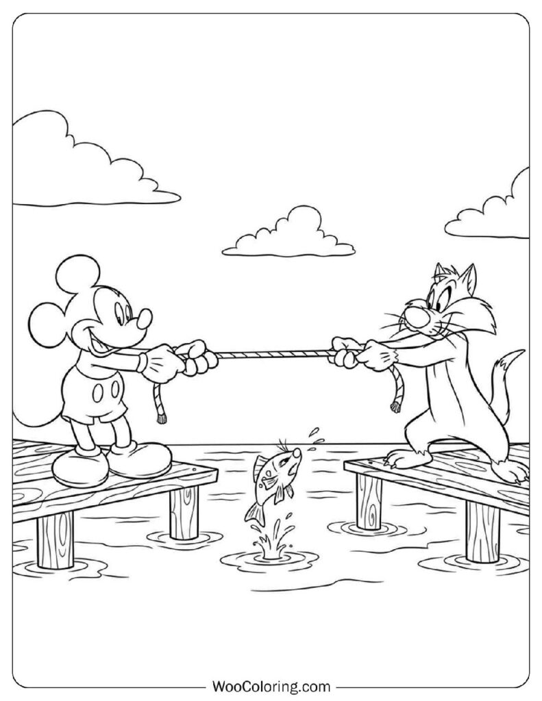 Dockside Tug With Mickey Mouse Vs Sylvester