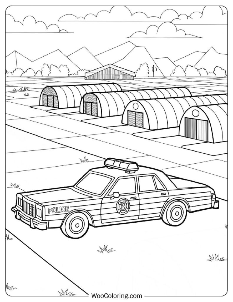 Dodge Diplomat U.S. Air Force Security Police Car Coloring Sheet