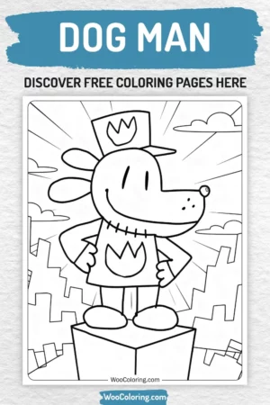 Dog Man coloring pages designs for boys