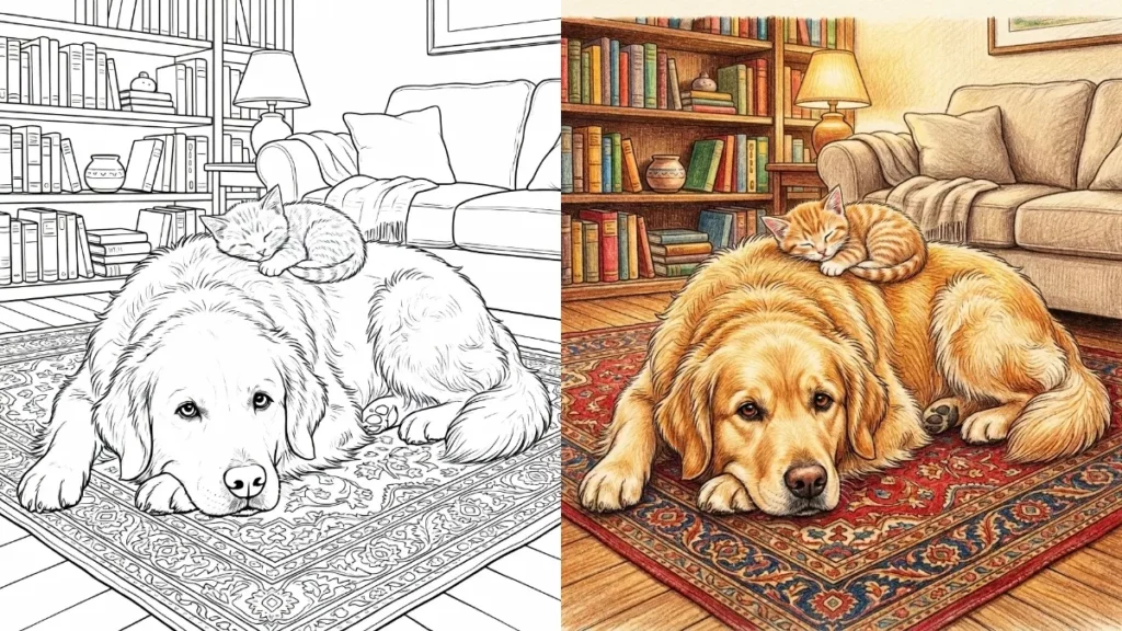 Dog and Cat Coloring Pages