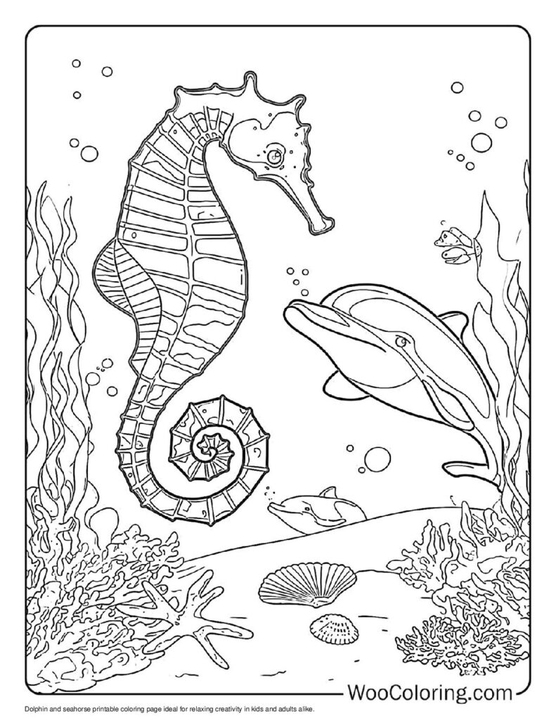 100  Seahorse coloring pages  Free PDF To Print  - 64