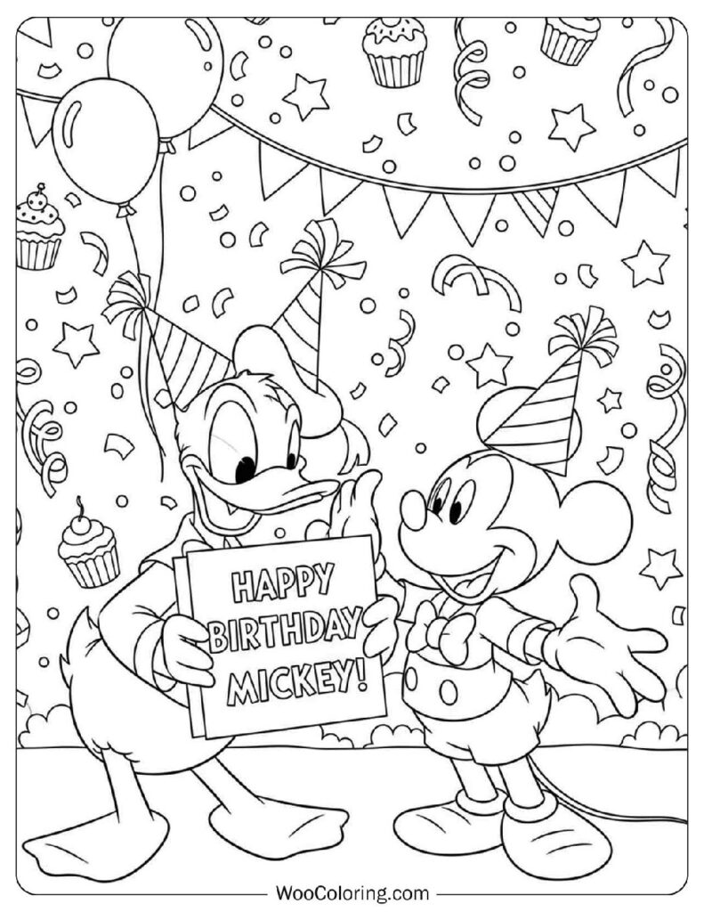 Donald Duck Wishing Mickey Mouse Happy Birthday