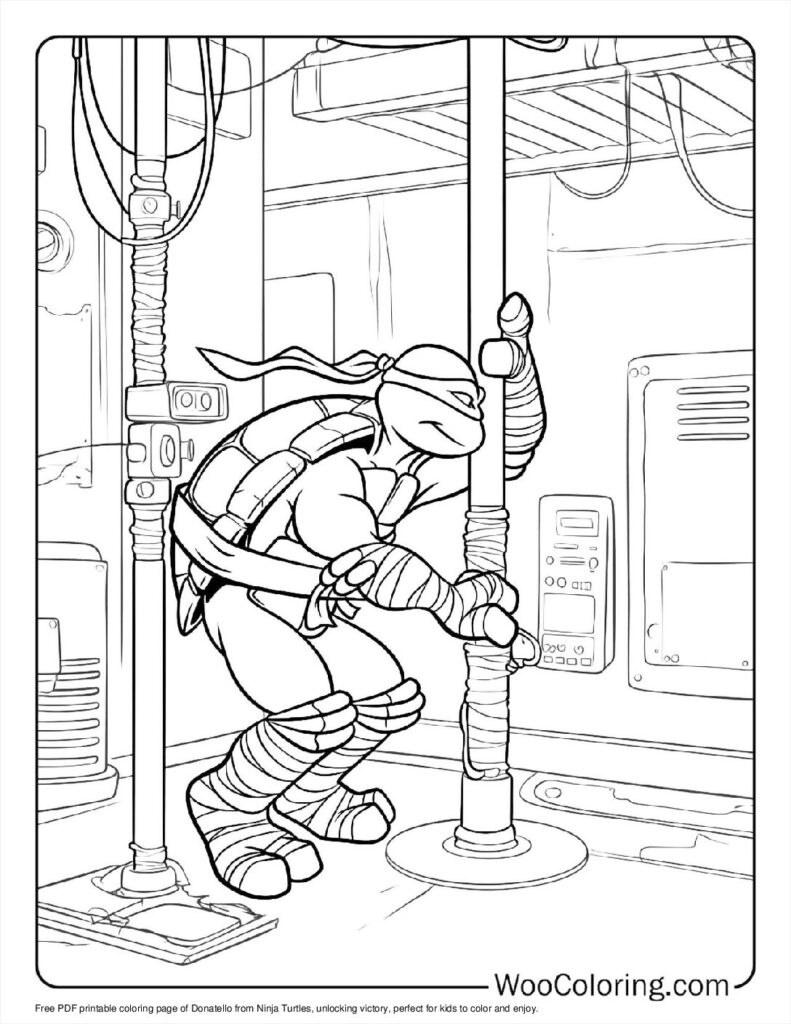 Donatello Unlocks Victory Coloring In For Kids