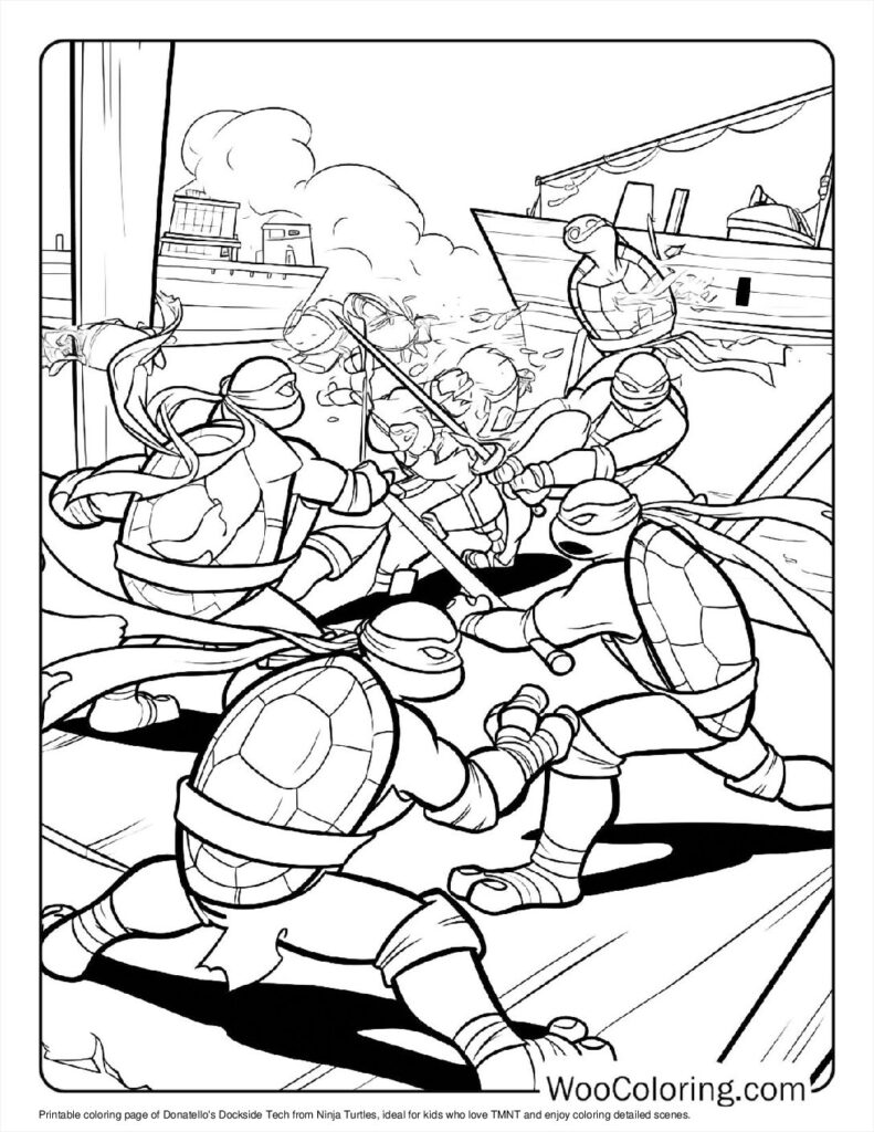 Donatello’s Dockside Tech Coloring Page For Kids