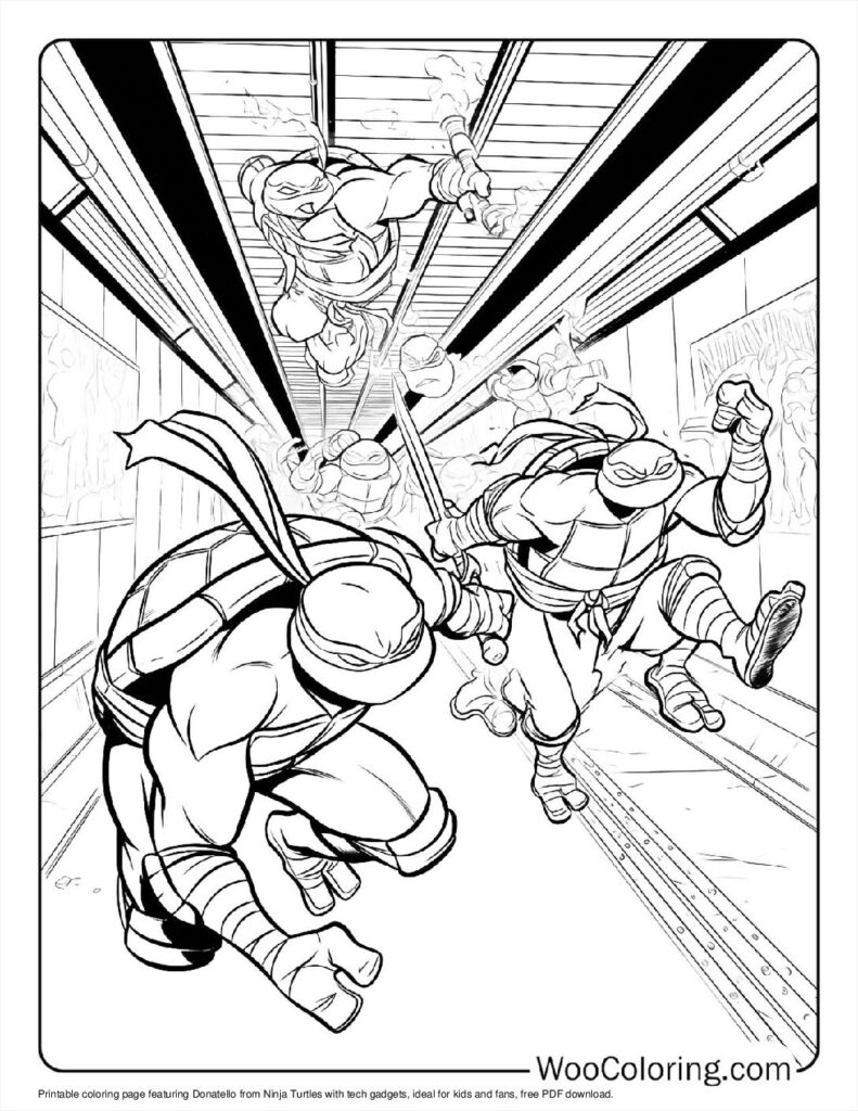 Donatello's Tech Advantage Coloring Page For Kids