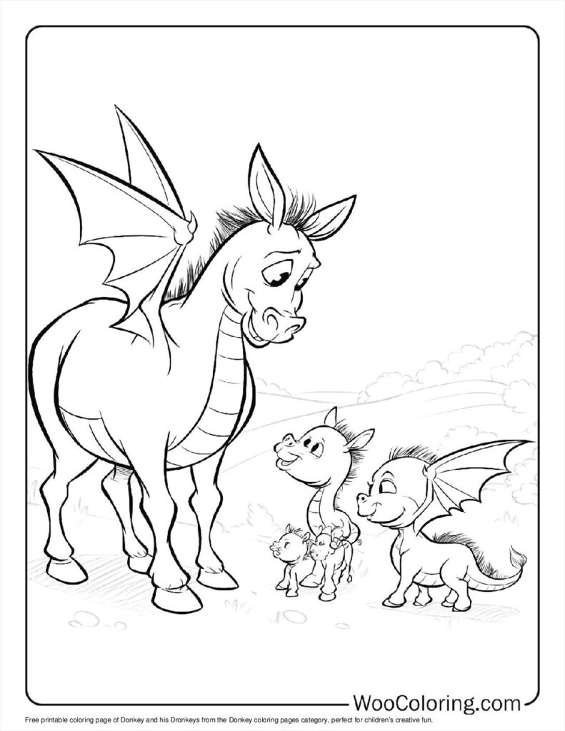 100  Donkey coloring pages  Free PDF To Print  - 85