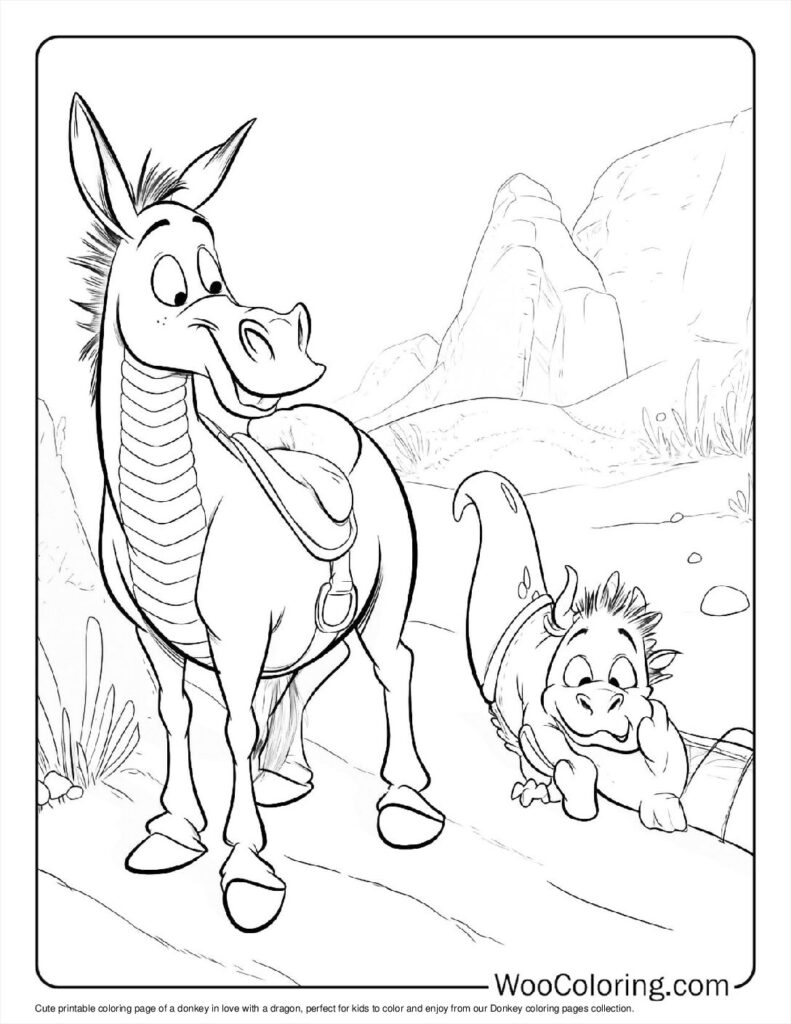 100  Donkey coloring pages  Free PDF To Print  - 95