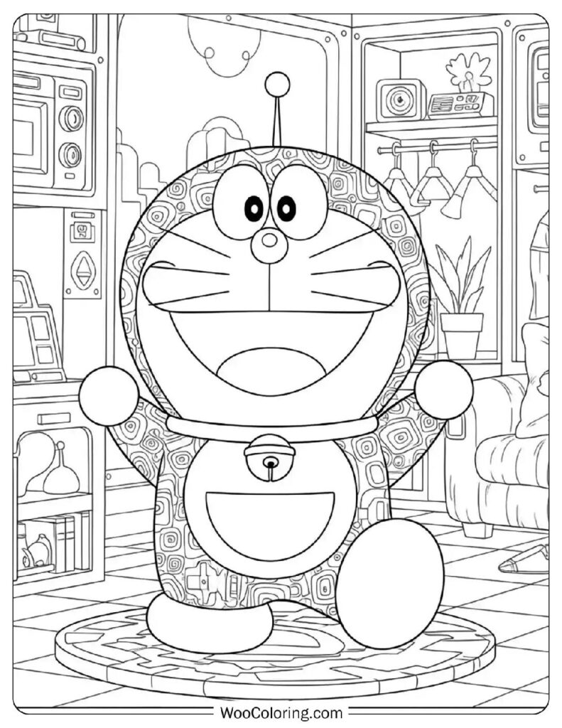 Doraemon Robotic Cat Coloring Page