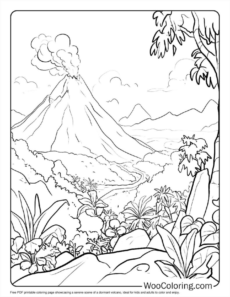 100  Volcano coloring pages  Free PDF To Print  - 90