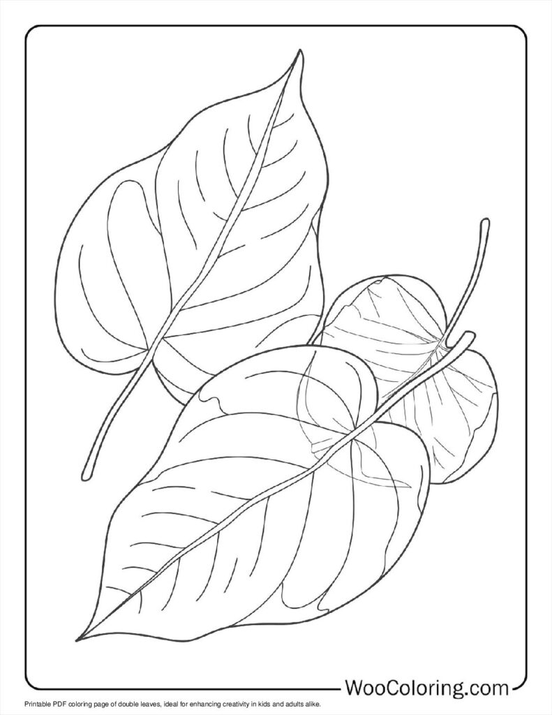 100  Leaf coloring pages  Free PDF To Print  - 47
