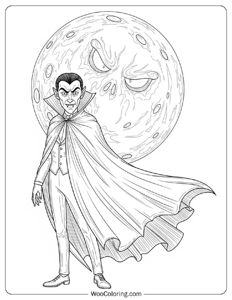 Dracula the Vampire coloring page