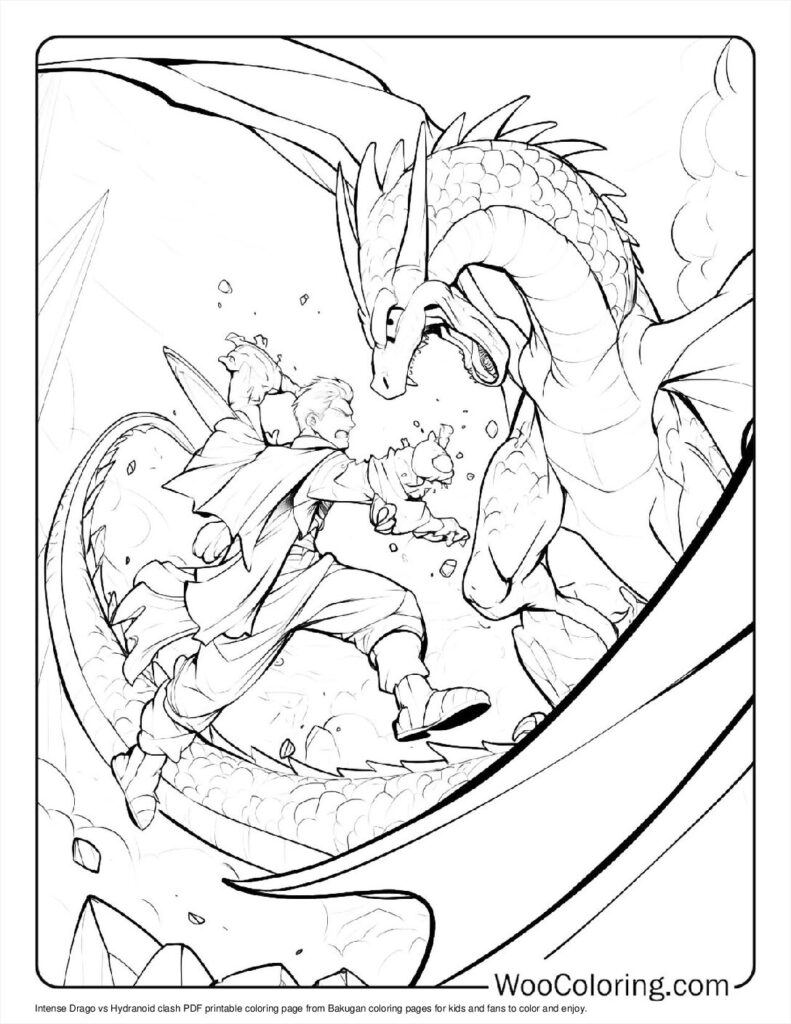 Drago vs Hydranoid Clash Coloring Page For Kids