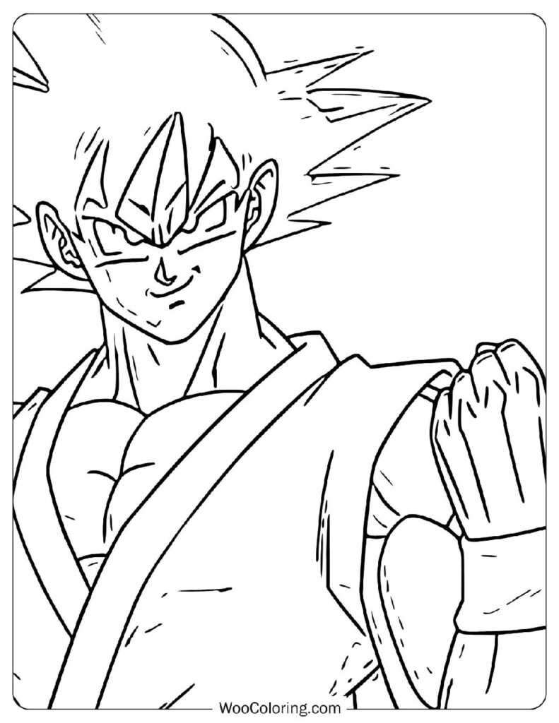 Dragon Ball's Goku – The Unstoppable Super Saiyan Coloring Sheet For Preschoolers