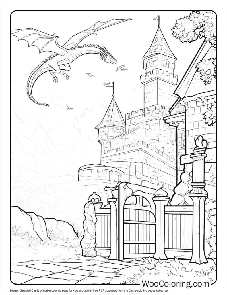 100  Castle coloring pages  Free PDF To Print  - 51