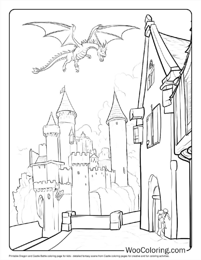 100  Castle coloring pages  Free PDF To Print  - 9