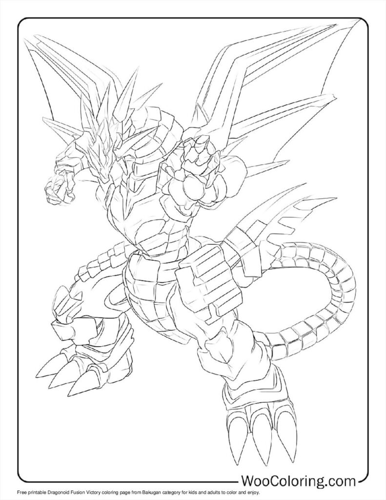 Dragonoid Fusion Victory Coloring Page