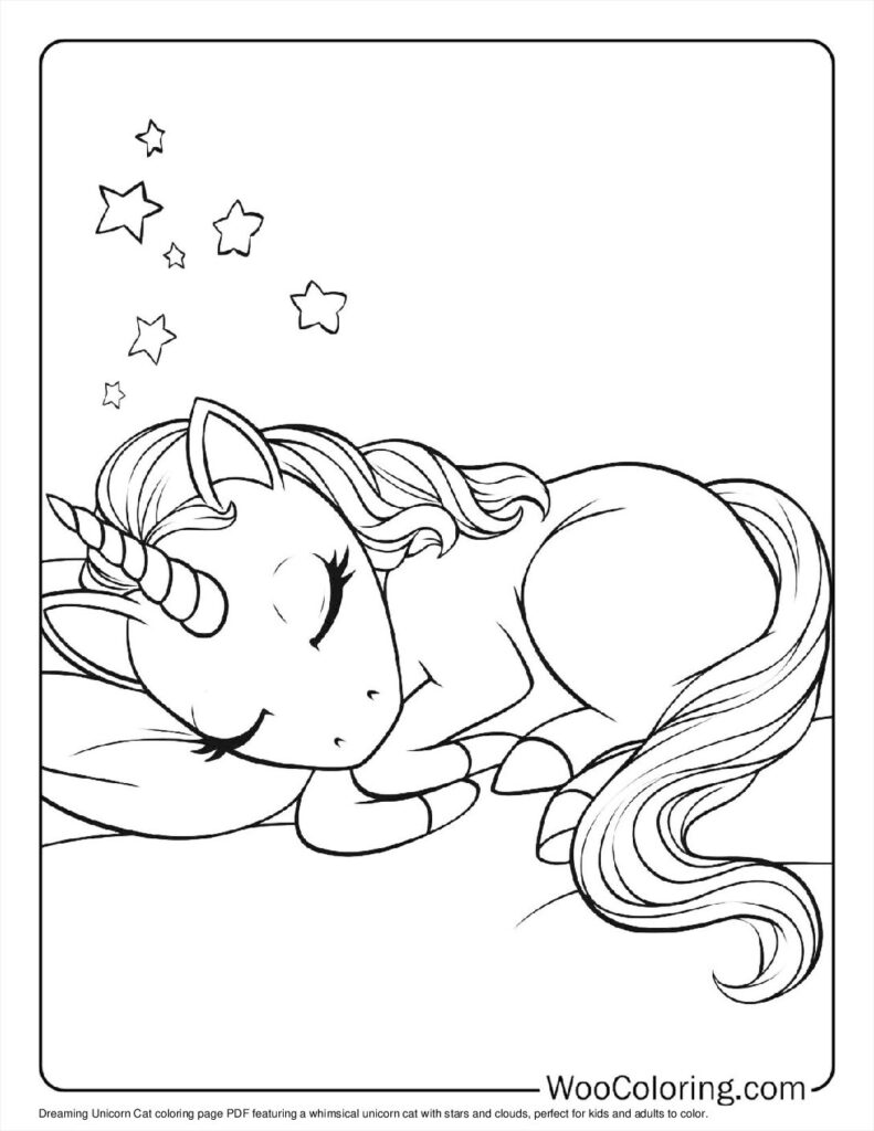 100  Unicorn Cat coloring pages  Free PDF To Print  - 73