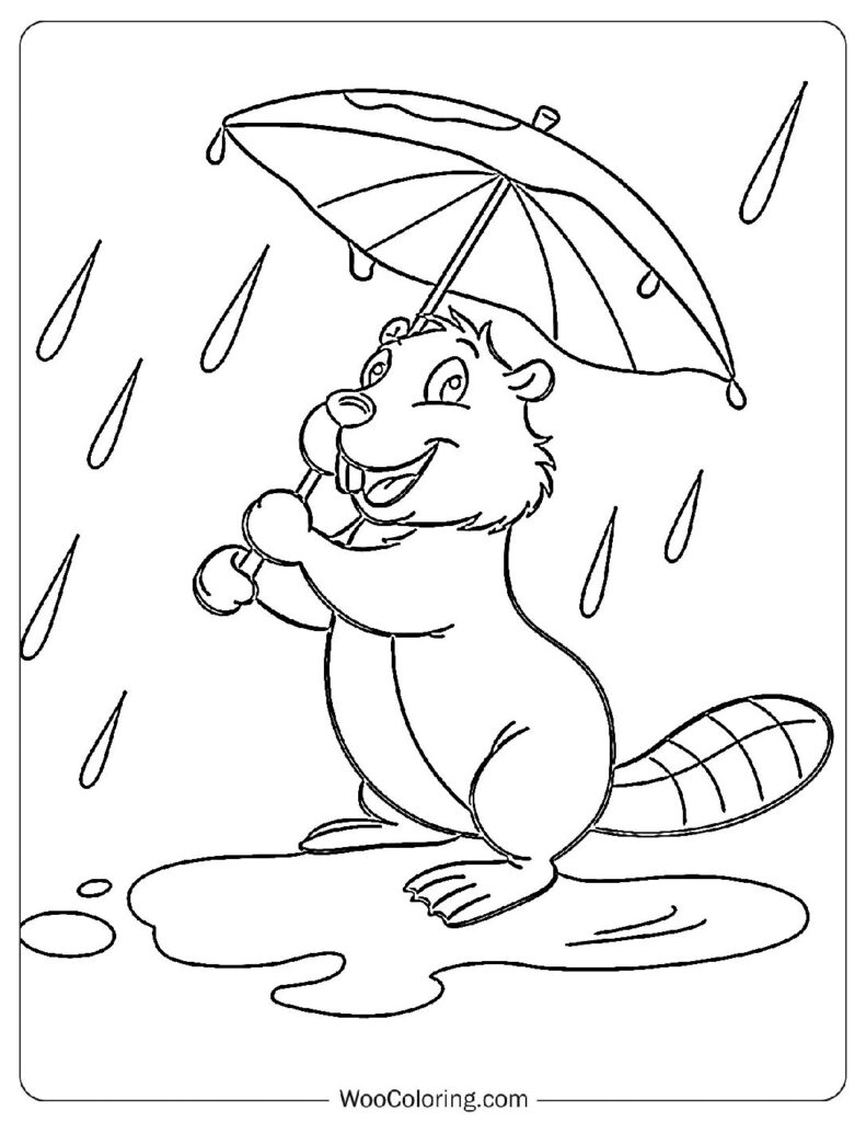 Drizzly Beaver Coloring Page