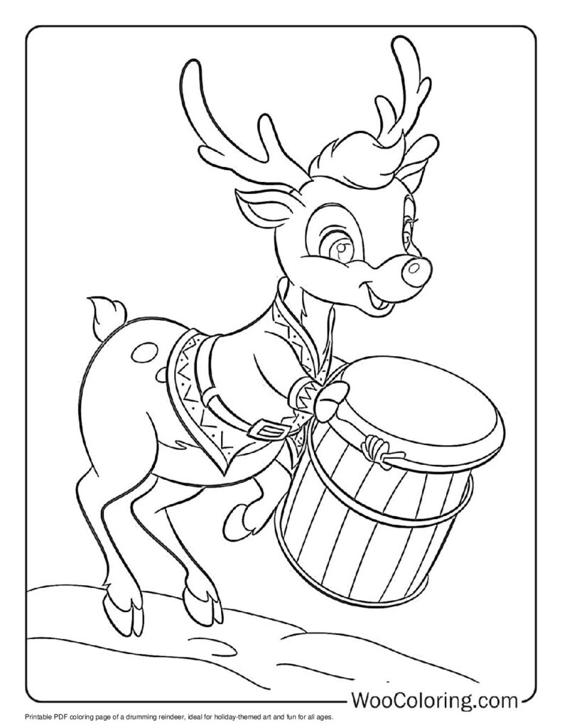 100  Reindeer coloring pages  Free PDF To Print  - 46
