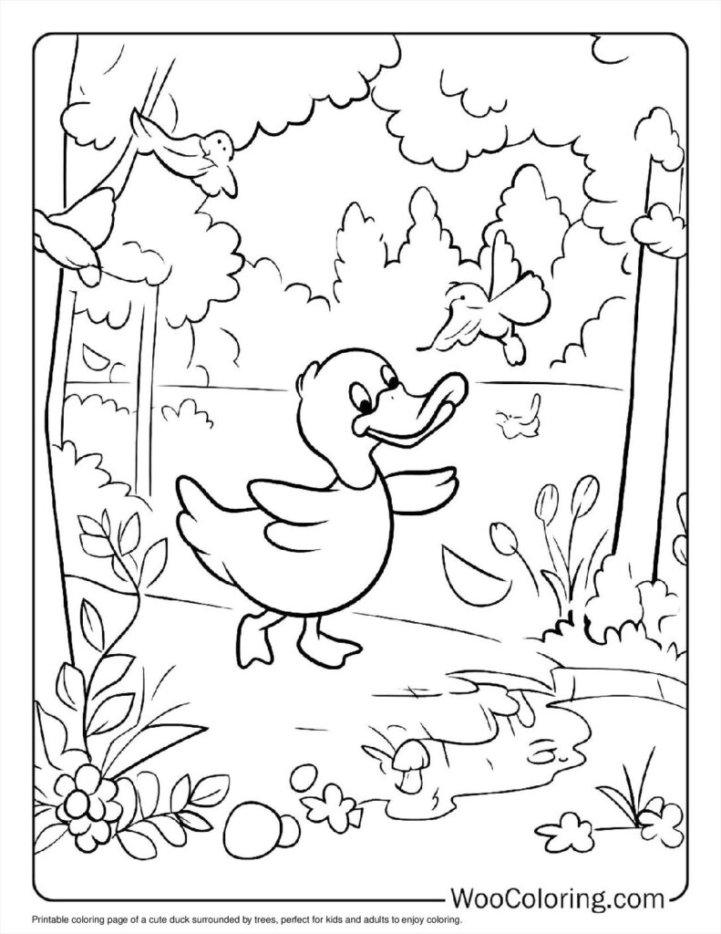 100  Duck coloring pages  Free PDF To Print  - 96