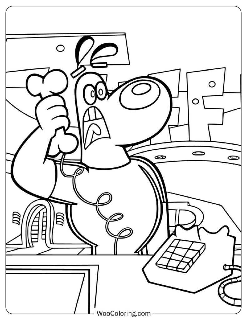 Dudley Puppy Making a Secret Phone Call During a Mission from T U F F Puppy Coloring Sheet