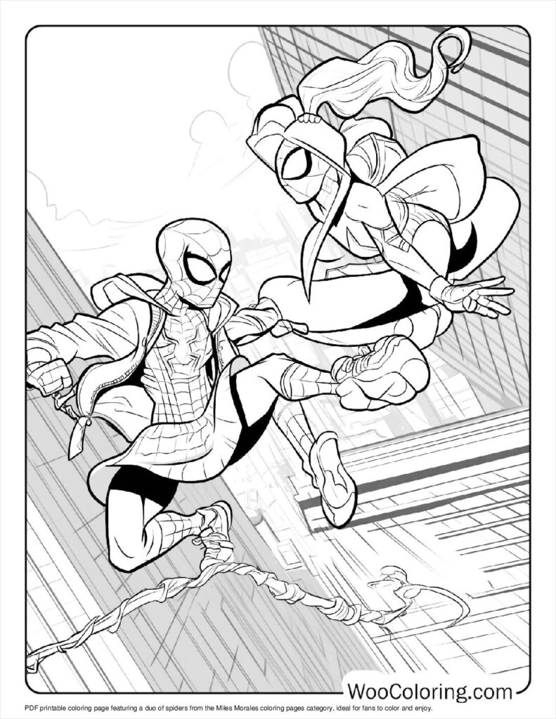 Duo of Spiders Coloring Sheet