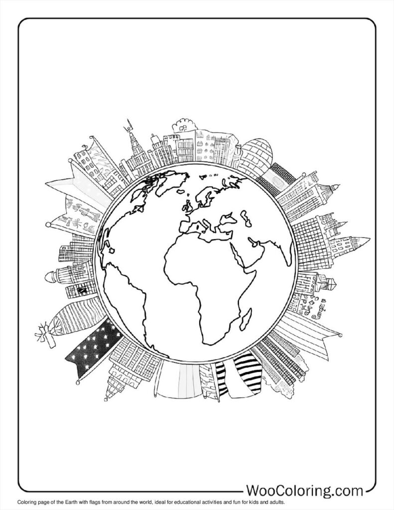 100  Earth coloring pages  Free PDF To Print  - 84