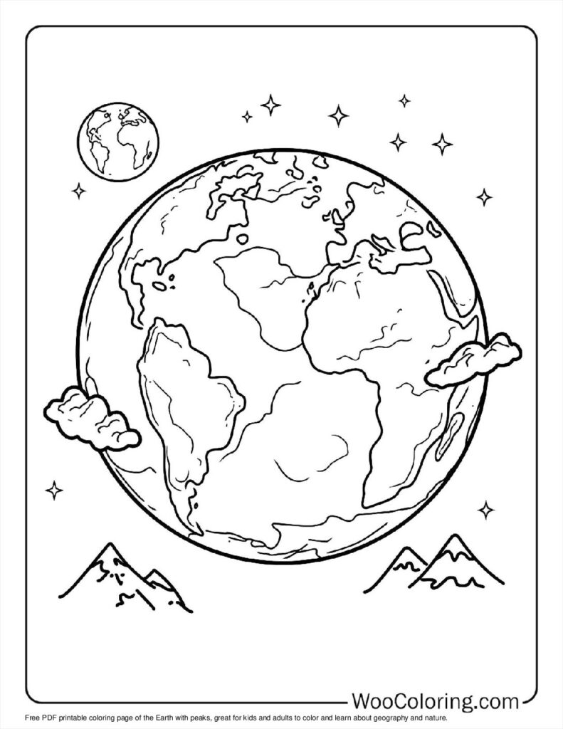100  Earth coloring pages  Free PDF To Print  - 4