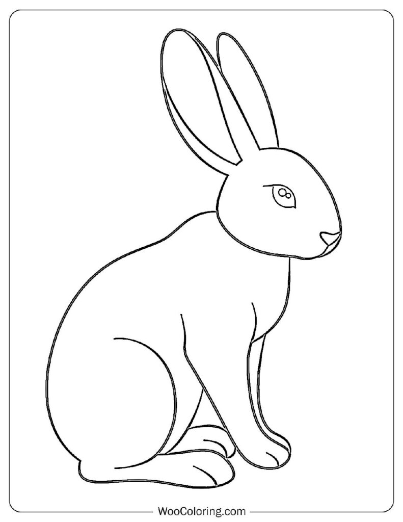 Easy Rabbit Drawing Coloring Page